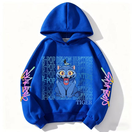 Fan Gifts Hoodies Kid Hoodie Manga Kids Kpop Demon Hunters Children's Sweatshirt Cute Tiger Harajuku Hoody for Boys Girls
