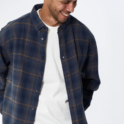 Shirt flanel Check - Navy/Grey