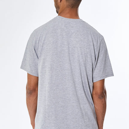 Tee Print Emb - Grey Melange