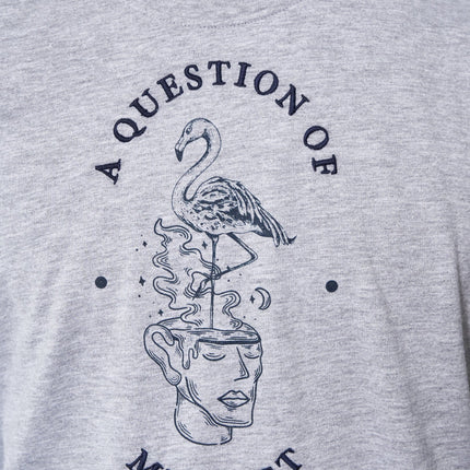 Tee Print Emb - Grey Melange