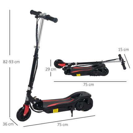 HOMCOM 82-93 cm adjustable 7-14 years old kids folding electric scooter