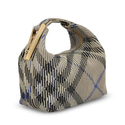 New Season Burberry Burberry Mini Peg Checked Top Handle Bag