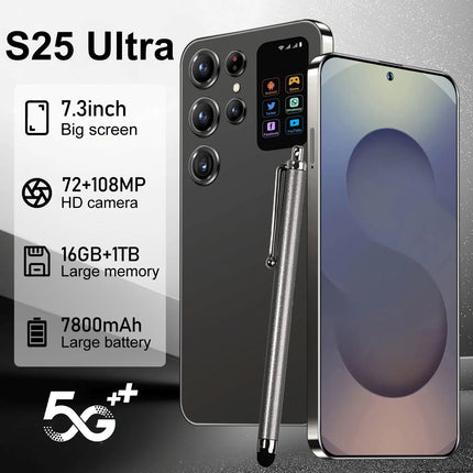 Hot Selling S25 ultra Smartphones for S25 ultra 16G+1TB 5G Dual SIM Cellphone Mobile Phone Android 14 S25 ultra
