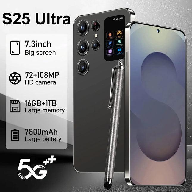 Hot Selling S25 ultra Smartphones for S25 ultra 16G+1TB 5G Dual SIM Cellphone Mobile Phone Android 14 S25 ultra