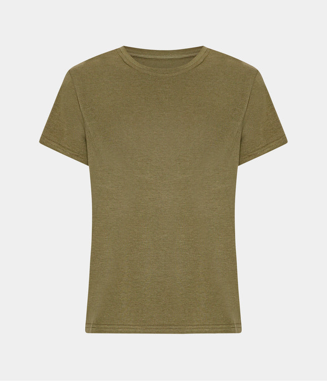 Oliven kortærmet bambus T-shirt