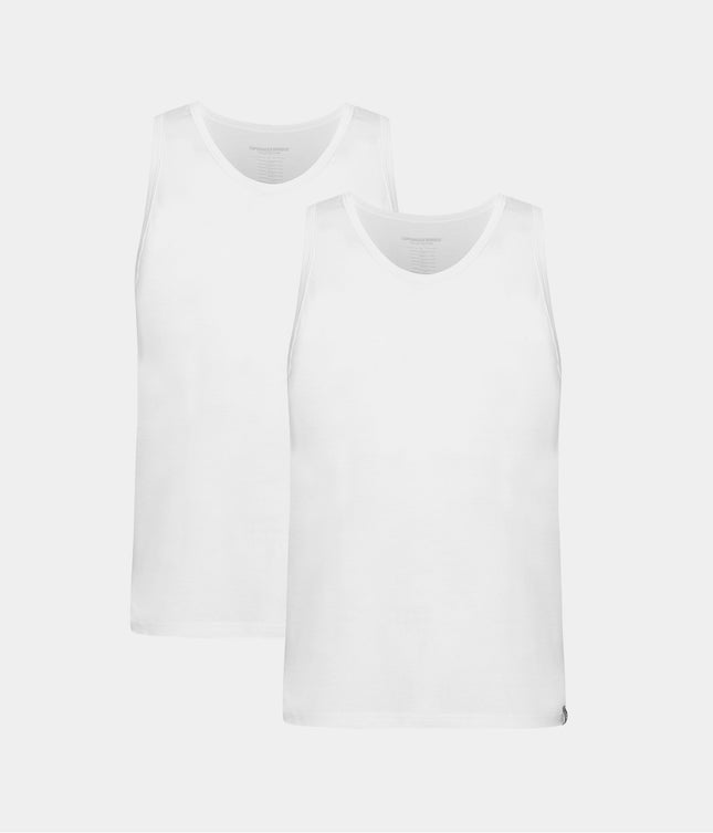 2 stk hvide bambus tank tops