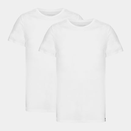 2 stk hvide slim fit crew neck bambus T-shirts