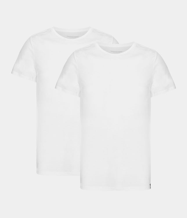 2 stk hvide slim fit crew neck bambus T-shirts