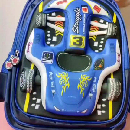 Elementary School Backpack, New Racing Boys And Children's Backpack, Waterproof And Large Capacity