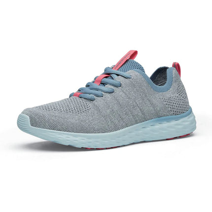 EVERLIGHT WOMENS - GRAY/BLUE/CORAL Grey & Blue Slip Resistant Comfortable Women's Trainer for Work