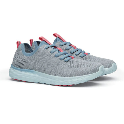 EVERLIGHT WOMENS - GRAY/BLUE/CORAL Grey & Blue Slip Resistant Comfortable Women's Trainer for Work