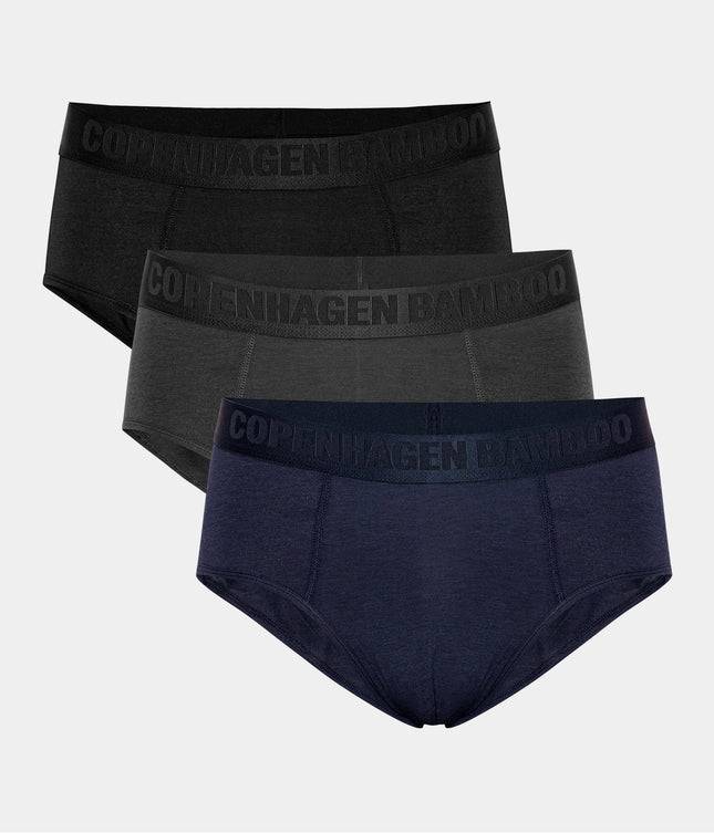 3 par bambus herretrusser i sort - navy - grå