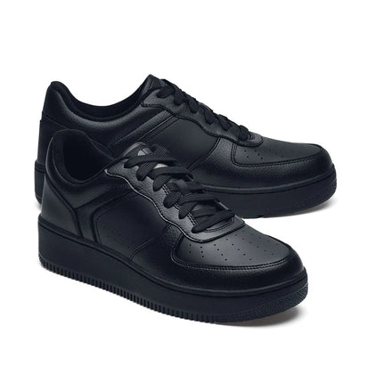 HOLCOMBE BLACK Black Lace-Up Slip Resistant Trainer, Revive™ Foam Cushioning, Easy to Clean, and Comfortable Design