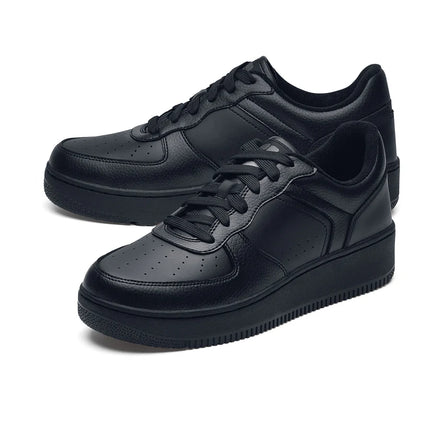 HOLCOMBE BLACK Black Lace-Up Slip Resistant Trainer, Revive™ Foam Cushioning, Easy to Clean, and Comfortable Design