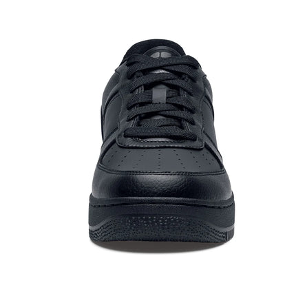HOLCOMBE BLACK Black Lace-Up Slip Resistant Trainer, Revive™ Foam Cushioning, Easy to Clean, and Comfortable Design
