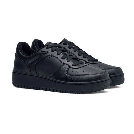 HOLCOMBE BLACK Black Lace-Up Slip Resistant Trainer, Revive™ Foam Cushioning, Easy to Clean, and Comfortable Design