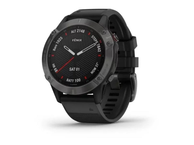 Garmin fenix 6 Pro - 47 mm - black - sports watch with band - silicone - black - wrist size: 125-208 mm - display 1.3" - 32 GB - Bluetooth, Wi-Fi, ANT+ - 60 g