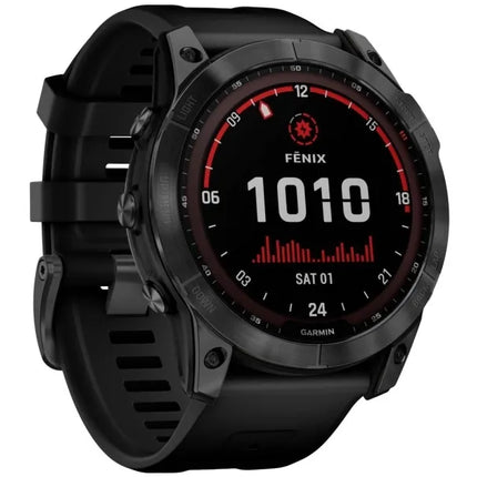 Garmin fenix 7X Solar - 51 mm - slate grey - sports watch with band - silicone - black - wrist size: 127-210 mm - display 1.4" - 16 GB - Bluetooth, Wi-Fi, ANT+ - 96 g