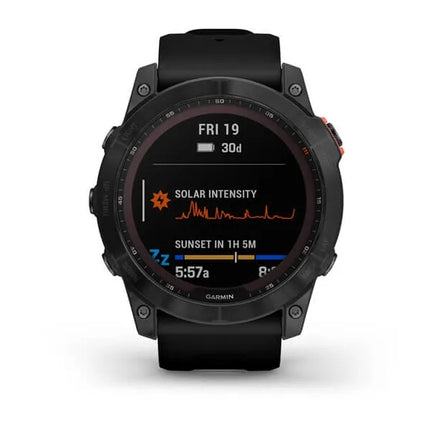 Garmin fenix 7X Solar - 51 mm - slate grey - sports watch with band - silicone - black - wrist size: 127-210 mm - display 1.4" - 16 GB - Bluetooth, Wi-Fi, ANT+ - 96 g