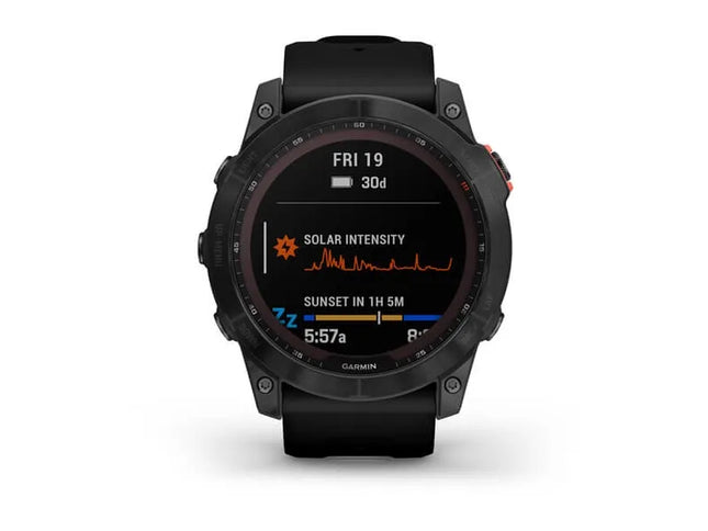 Garmin fenix 7X Solar - 51 mm - slate grey - sports watch with band - silicone - black - wrist size: 127-210 mm - display 1.4" - 16 GB - Bluetooth, Wi-Fi, ANT+ - 96 g