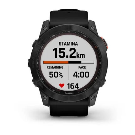 Garmin fenix 7X Solar - 51 mm - slate grey - sports watch with band - silicone - black - wrist size: 127-210 mm - display 1.4" - 16 GB - Bluetooth, Wi-Fi, ANT+ - 96 g