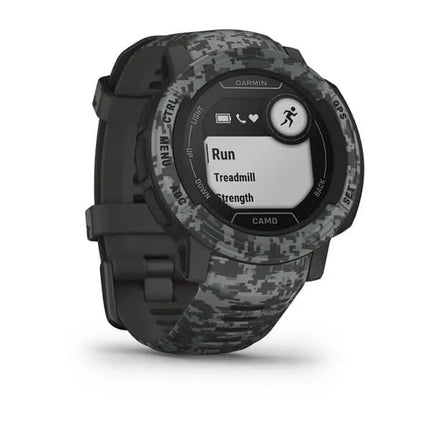 Garmin Instinct 2 - Camo Edition - 45mm - graphite camo - sports watch with band - silicone - wrist size: 135-230mm - monochrome - 32MB - Bluetooth, ANT+ - 52g