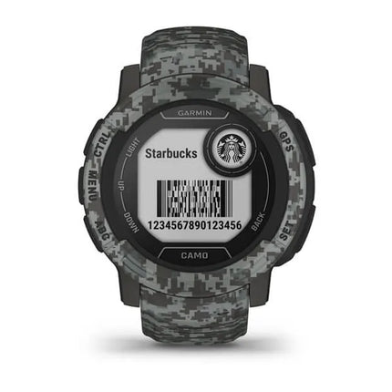 Garmin Instinct 2 - Camo Edition - 45mm - graphite camo - sports watch with band - silicone - wrist size: 135-230mm - monochrome - 32MB - Bluetooth, ANT+ - 52g
