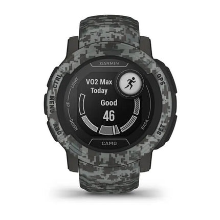 Garmin Instinct 2 - Camo Edition - 45mm - graphite camo - sports watch with band - silicone - wrist size: 135-230mm - monochrome - 32MB - Bluetooth, ANT+ - 52g