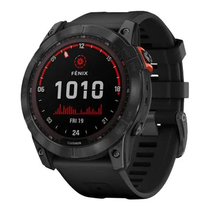 Garmin fenix 7X Solar - 51 mm - slate grey - sports watch with band - silicone - black - wrist size: 127-210 mm - display 1.4" - 16 GB - Bluetooth, Wi-Fi, ANT+ - 96 g