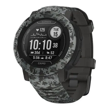 Garmin Instinct 2 - Camo Edition - 45mm - graphite camo - sports watch with band - silicone - wrist size: 135-230mm - monochrome - 32MB - Bluetooth, ANT+ - 52g