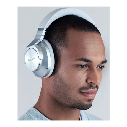Technics EAH-A800E - Headphones with Mic - Full Size - Bluetooth - Wireless, Wired - Active Noise Cancellation - 3.5mm Jack - Silver
