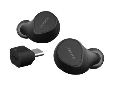 Jabra Evolve2 Buds UC - True wireless earbuds with mic. - In-ear - Bluetooth - Active noise cancellation - USB-C via Bluetooth adapter - Noise isolating - Black - Zoom Certified, Optimized for Google Meet