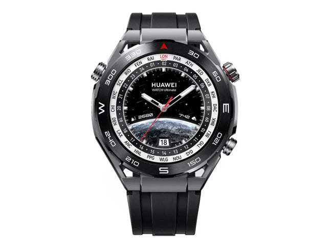 Huawei Watch Ultimate - Smart watch with strap - Hydrogenated Nitrile Butadiene Rubber (HNBR) - wrist size: 140-210 mm - display 1.5" - NFC, Bluetooth - 76 g - expedition black
