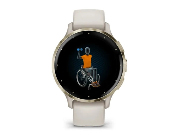 Garmin Venu 3S - 41 mm - Ivory - Smart watch with band - Silicone - Wrist size: 110-175 mm - Display 1.2" - 8 GB - Bluetooth, ANT+, Wi-Fi - 40 g