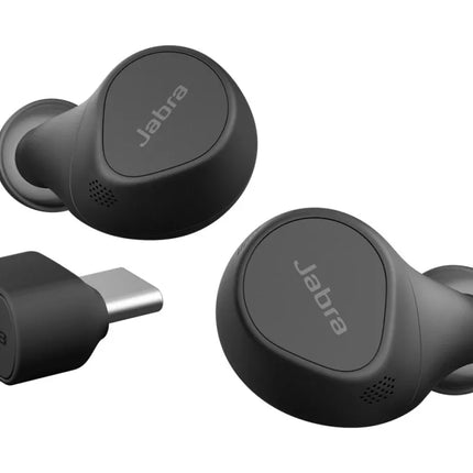 Jabra Evolve2 Buds UC - True wireless earbuds with mic. - In-ear - Bluetooth - Active noise cancellation - USB-C via Bluetooth adapter - Noise isolating - Black - Zoom Certified, Optimized for Google Meet