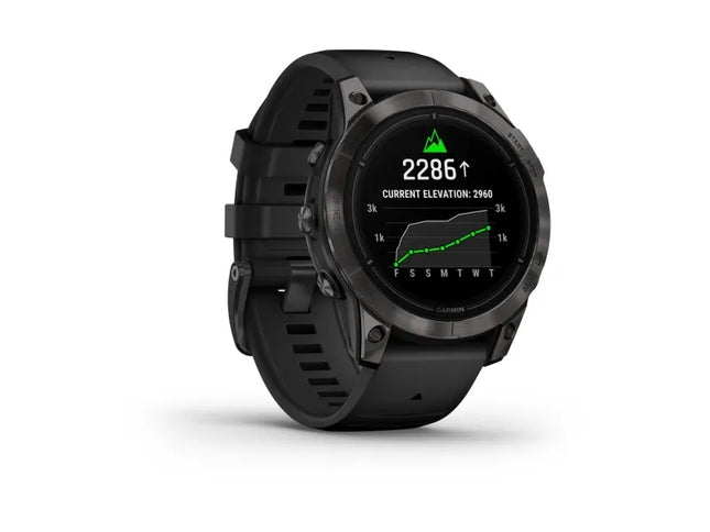 Garmin epix Pro - Sapphire Edition - 2nd generation - 47 mm - titanium carbon grey DLC - Yes smart watch with band - silicone - black - wrist size: 108-182 mm - display 1.3" - 32 GB - Bluetooth, Wi-Fi, ANT+ - 70 g