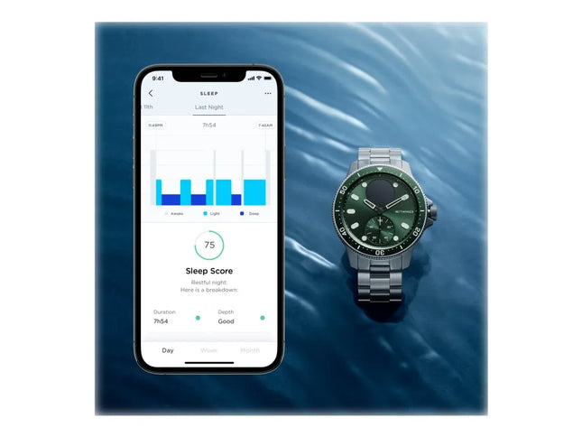 Withings ScanWatch Horizon - Special Edition - 43mm - Green - Hybrid Smartwatch with Oyster Metal Link Bracelet - Stainless Steel - Monochrome - Bluetooth - 76g
