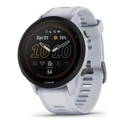 Garmin Forerunner 955 Solar - Sports watch with strap - silicone - wrist size: 130-220 mm - display 1.3" - 32 GB - Bluetooth, Wi-Fi, ANT+ - 53 g - whitestone