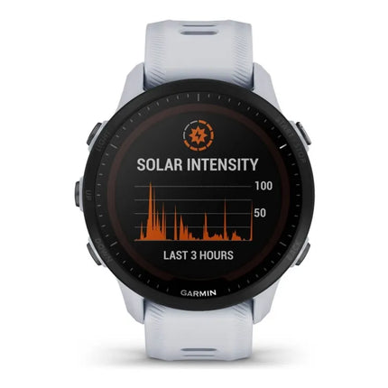 Garmin Forerunner 955 Solar - Sports watch with strap - silicone - wrist size: 130-220 mm - display 1.3" - 32 GB - Bluetooth, Wi-Fi, ANT+ - 53 g - whitestone