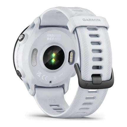 Garmin Forerunner 955 Solar - Sports watch with strap - silicone - wrist size: 130-220 mm - display 1.3" - 32 GB - Bluetooth, Wi-Fi, ANT+ - 53 g - whitestone