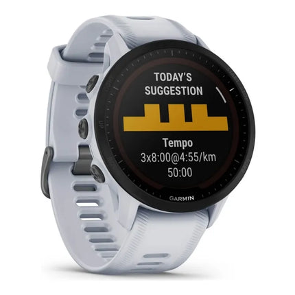 Garmin Forerunner 955 Solar - Sports watch with strap - silicone - wrist size: 130-220 mm - display 1.3" - 32 GB - Bluetooth, Wi-Fi, ANT+ - 53 g - whitestone