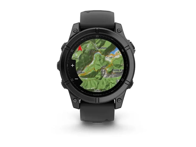 Garmin fenix E - 47 mm - slate grey steel - sports watch with band - silicone - black - wrist size: 125-208 mm - display 1.3" - 16 GB - Bluetooth, Wi-Fi, ANT+ - 76 g
