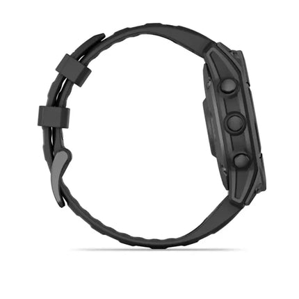 Garmin fenix E - 47 mm - slate grey steel - sports watch with band - silicone - black - wrist size: 125-208 mm - display 1.3" - 16 GB - Bluetooth, Wi-Fi, ANT+ - 76 g