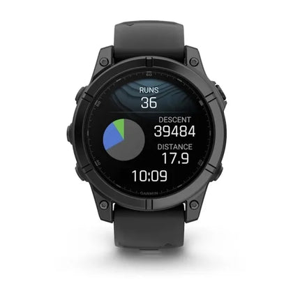Garmin fenix E - 47 mm - slate grey steel - sports watch with band - silicone - black - wrist size: 125-208 mm - display 1.3" - 16 GB - Bluetooth, Wi-Fi, ANT+ - 76 g