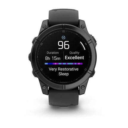 Garmin fenix E - 47 mm - slate grey steel - sports watch with band - silicone - black - wrist size: 125-208 mm - display 1.3" - 16 GB - Bluetooth, Wi-Fi, ANT+ - 76 g
