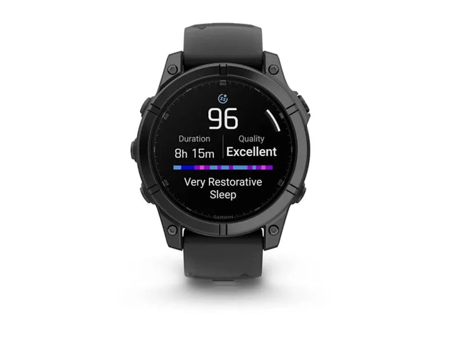 Garmin fenix E - 47 mm - slate grey steel - sports watch with band - silicone - black - wrist size: 125-208 mm - display 1.3" - 16 GB - Bluetooth, Wi-Fi, ANT+ - 76 g