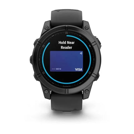 Garmin fenix E - 47 mm - slate grey steel - sports watch with band - silicone - black - wrist size: 125-208 mm - display 1.3" - 16 GB - Bluetooth, Wi-Fi, ANT+ - 76 g