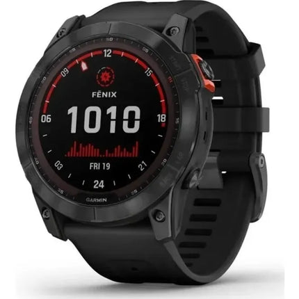 Garmin fenix 7X Solar - 51 mm - slate grey - sports watch with band - silicone - black - wrist size: 127-210 mm - display 1.4" - 16 GB - Bluetooth, Wi-Fi, ANT+ - 96 g