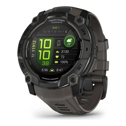 Garmin Instinct 3 AMOLED - 50mm - black fiber-reinforced polymer - Yes smart watch with band - silicone - charcoal - display 1.3" - 4GB - Bluetooth, ANT+ - 59g