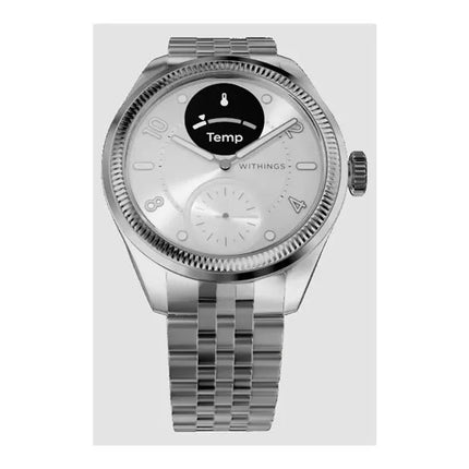 Withings Scanwatch Nova Brilliant - watch with ECG, heart rate, SPO2 and temperature measurement, as well as physical activity and sleep measurement (39 mm, titanium grey)